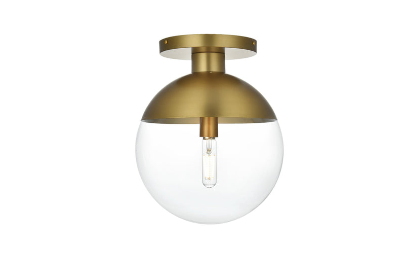 Eclipse 12" Semi-Flush Mount in Satin Gold And Clear