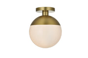 Eclipse 10" Semi-Flush Mount in Satin Gold And Frosted White