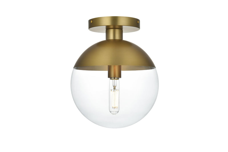 Eclipse 10" Semi-Flush Mount in Satin Gold And Clear