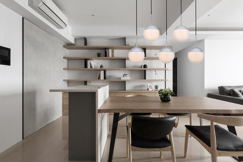 Eclipse 41.5" 5-Light Linear Pendant in Chrome And Frosted White