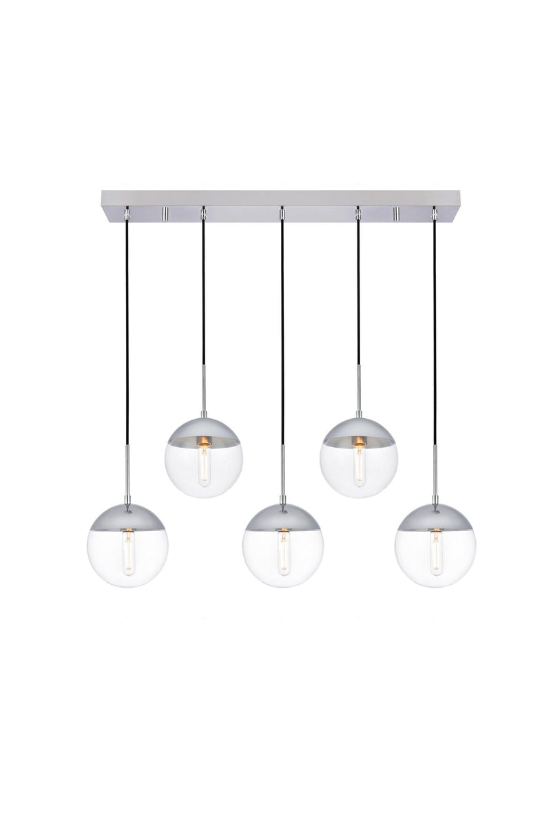 Eclipse 41.5" 5-Light Linear Pendant in Chrome And Clear