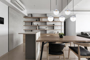 Eclipse 41.5" 5-Light Linear Pendant in Chrome And Clear