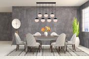 Eclipse 54" 7-Light Linear Pendant in Black And Frosted White