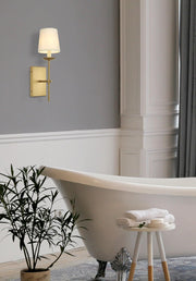 Eclipse Bath Sconce in Satin Gold And White