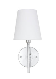 Cason Bath Sconce in Chrome And White Shade