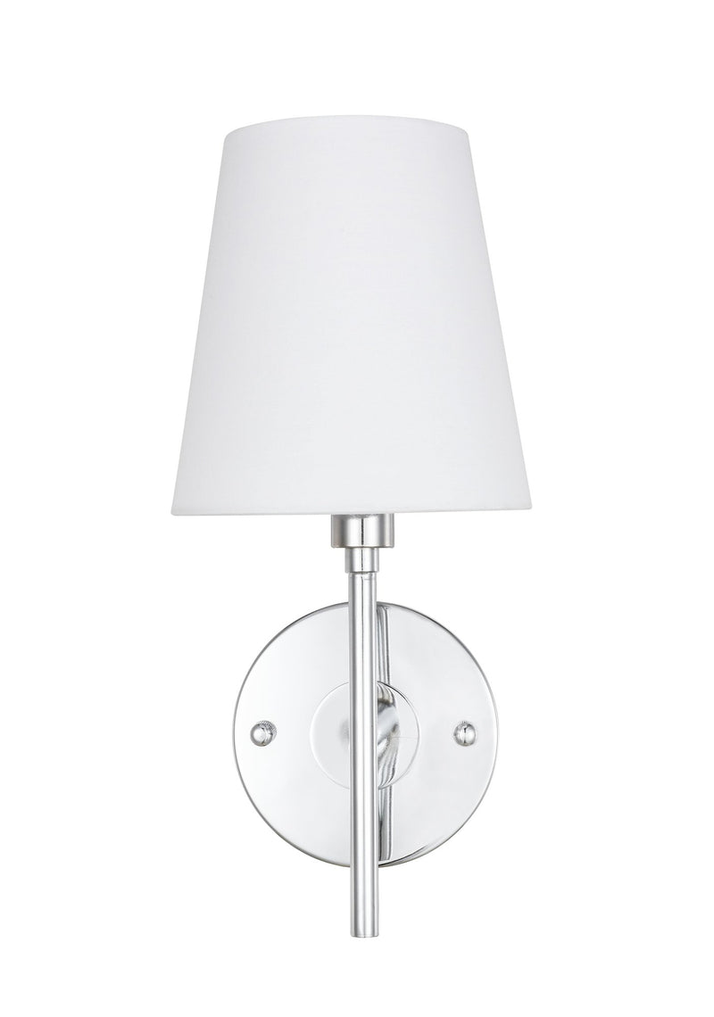 Cason Bath Sconce in Chrome And White Shade