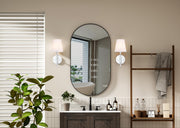 Cason Bath Sconce in Chrome And White Shade