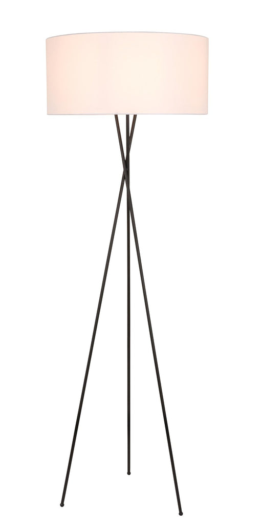 Cason Floor Lamp in Black And White Shade