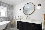 Pierce Wall Sconce in Black And Clear Seeded Glass