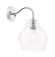 Pierce Wall Sconce in Chrome And Clear Seeded Glass