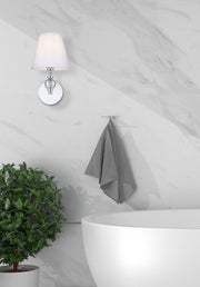 Bethany Bath Sconce in Chrome And White