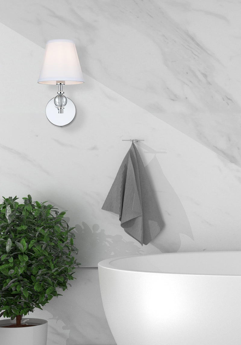 Bethany Bath Sconce in Chrome And White