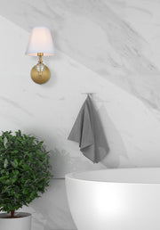 Bethany Bath Sconce in Satin Gold And White