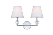 Bethany 2-Light Bath Vanity Light in Chrome And White