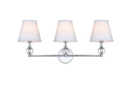 Bethany 3-Light Bath Vanity Light in Chrome And White