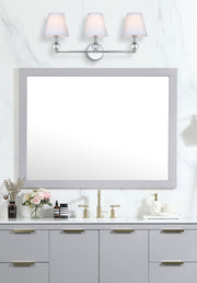 Bethany 3-Light Bath Vanity Light in Chrome And White