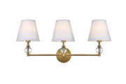 Bethany 3-Light Bath Vanity Light in Satin Gold And White