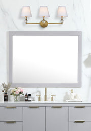Bethany 3-Light Bath Vanity Light in Satin Gold And White