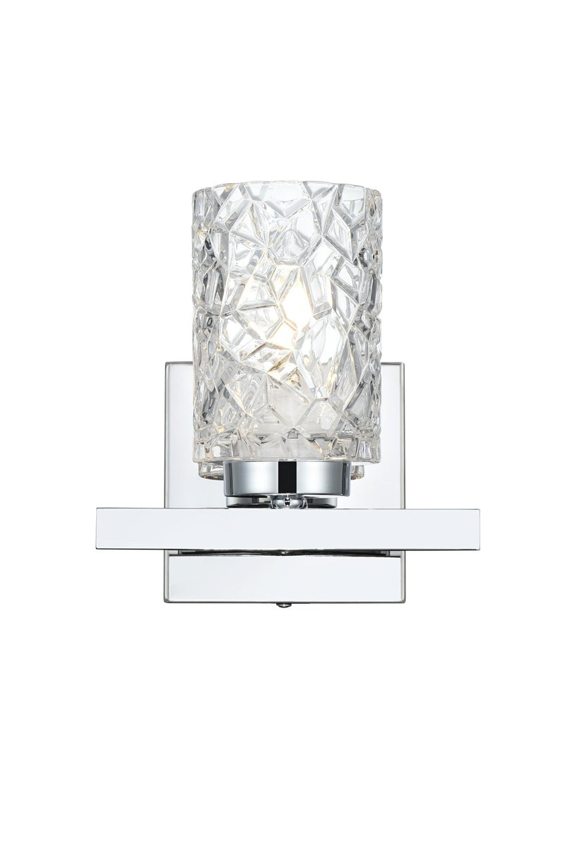 Cassie Bath Sconce in Chrome And Clear