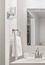 Cassie Bath Sconce in Chrome And Clear