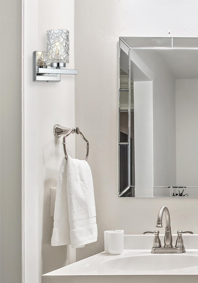 Cassie Bath Sconce in Chrome And Clear