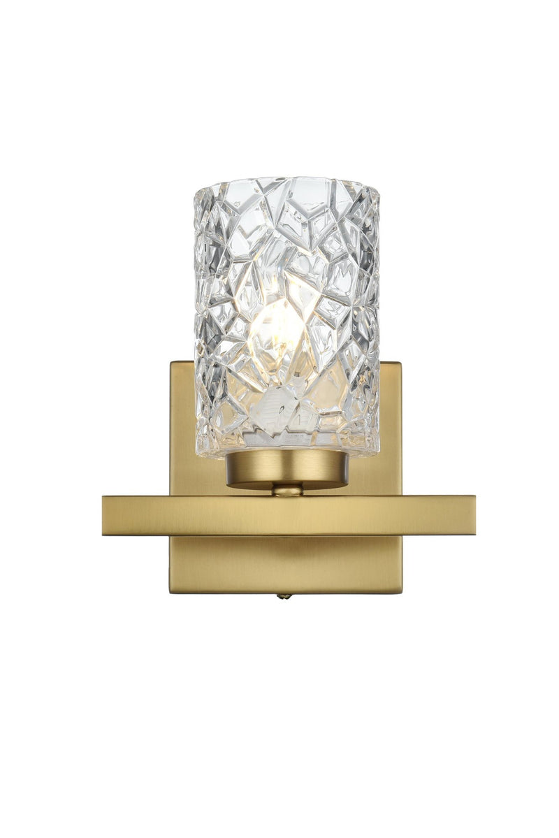 Cassie Bath Sconce in Satin Gold And Clear