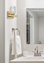 Cassie Bath Sconce in Satin Gold And Clear