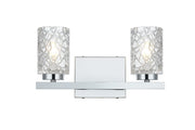 Cassie 14" 2-Light Bath Vanity Light in Chrome And Clear