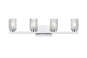 Cassie 32" 4-Light Bath Vanity Light in Chrome And Clear