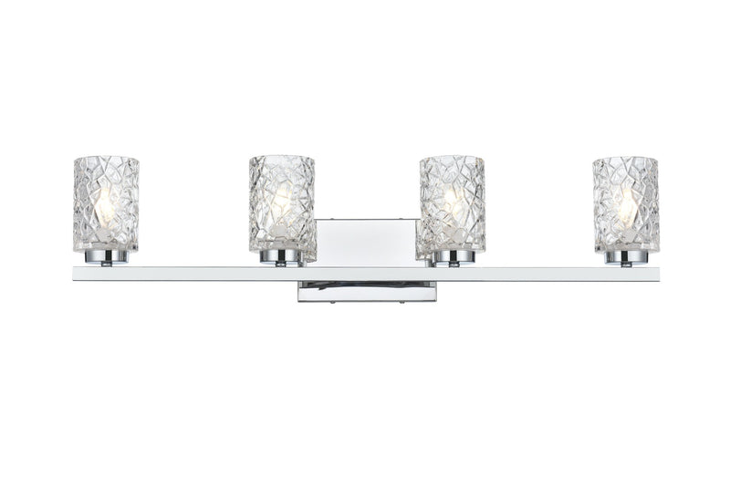 Cassie 32" 4-Light Bath Vanity Light in Chrome And Clear