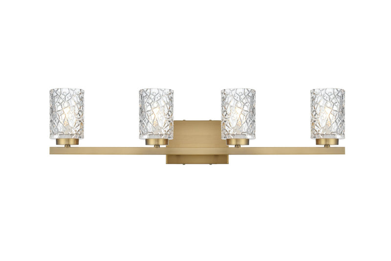 Cassie 32" 4-Light Bath Vanity Light in Satin Gold And Clear