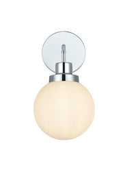 Hanson Bath Sconce in Chrome And Opal White