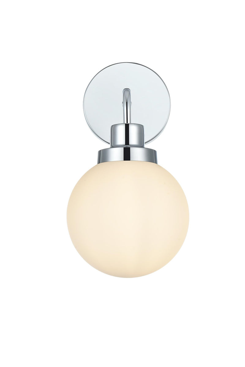 Hanson Bath Sconce in Chrome And Opal White