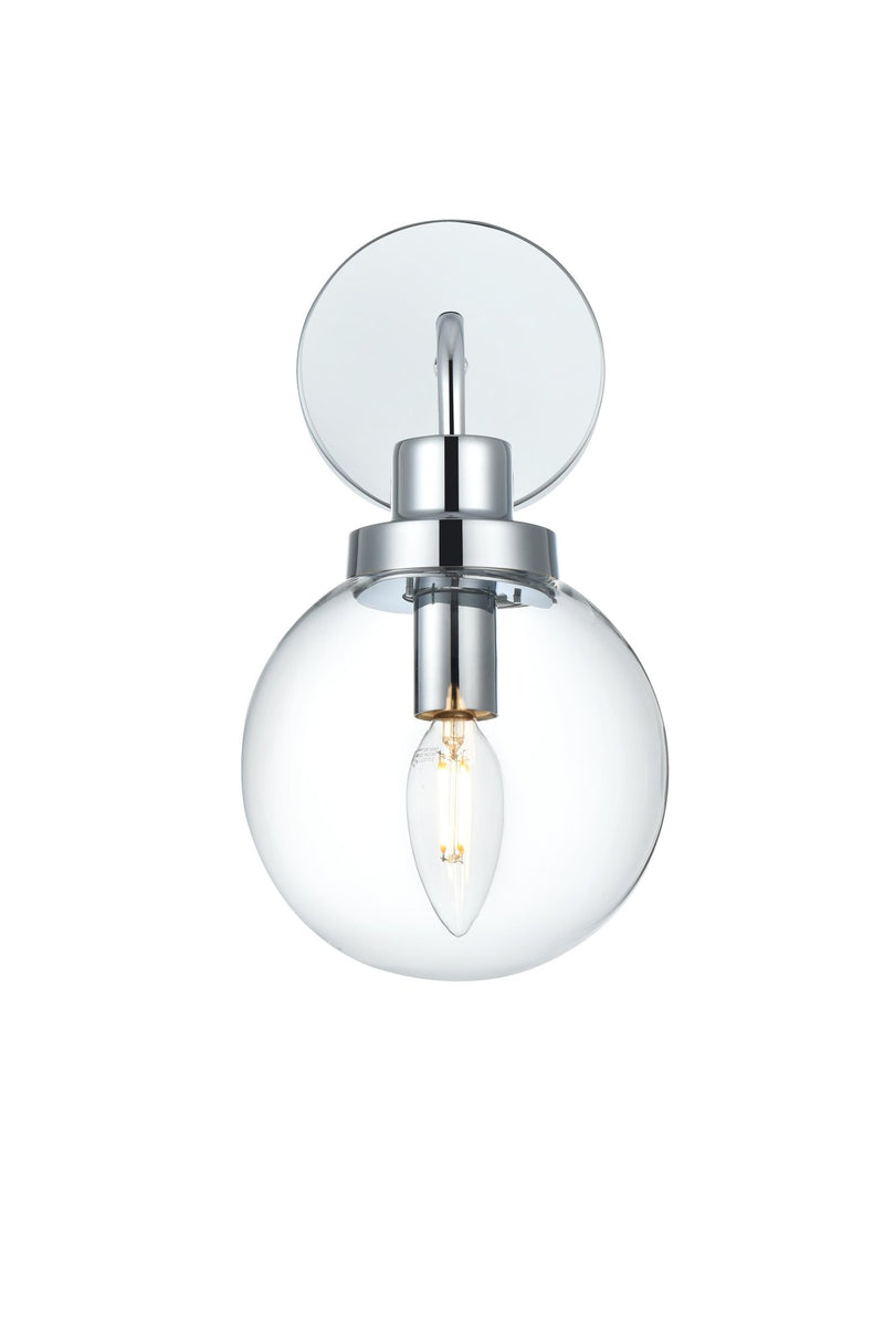 Hanson Bath Sconce in Chrome And Clear