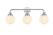 Hanson 28" 3-Light Bath Vanity Light in Chrome And Opal White