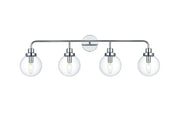 Hanson 37" 4-Light Clear Glass Bath Vanity Light LD7037W38 in Chrome And Clear