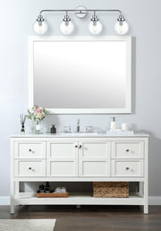 Hanson 37" 4-Light Clear Glass Bath Vanity Light LD7037W38 in Chrome And Clear