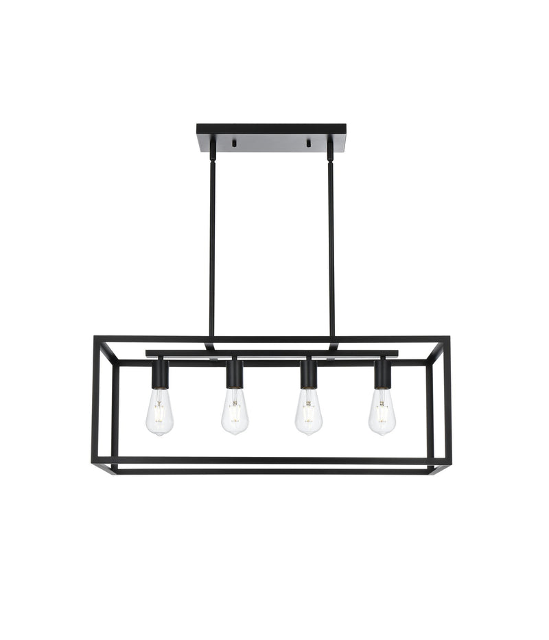 Judah 30.5" 4-Light Linear Pendant in Black