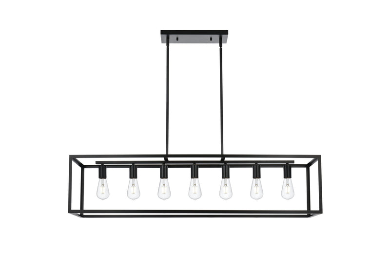 Judah 47" 7-Light Linear Pendant in Black