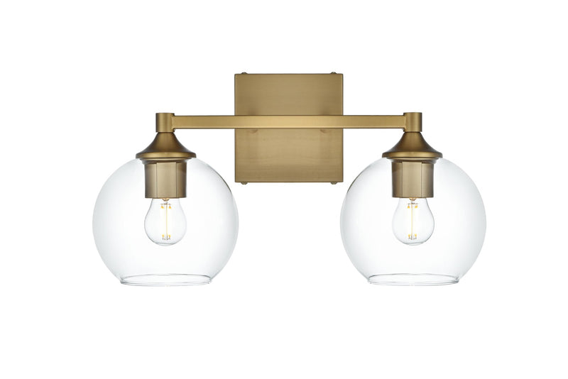 Foster 16" 2-Light Bath Vanity Light in Satin Gold And Clear