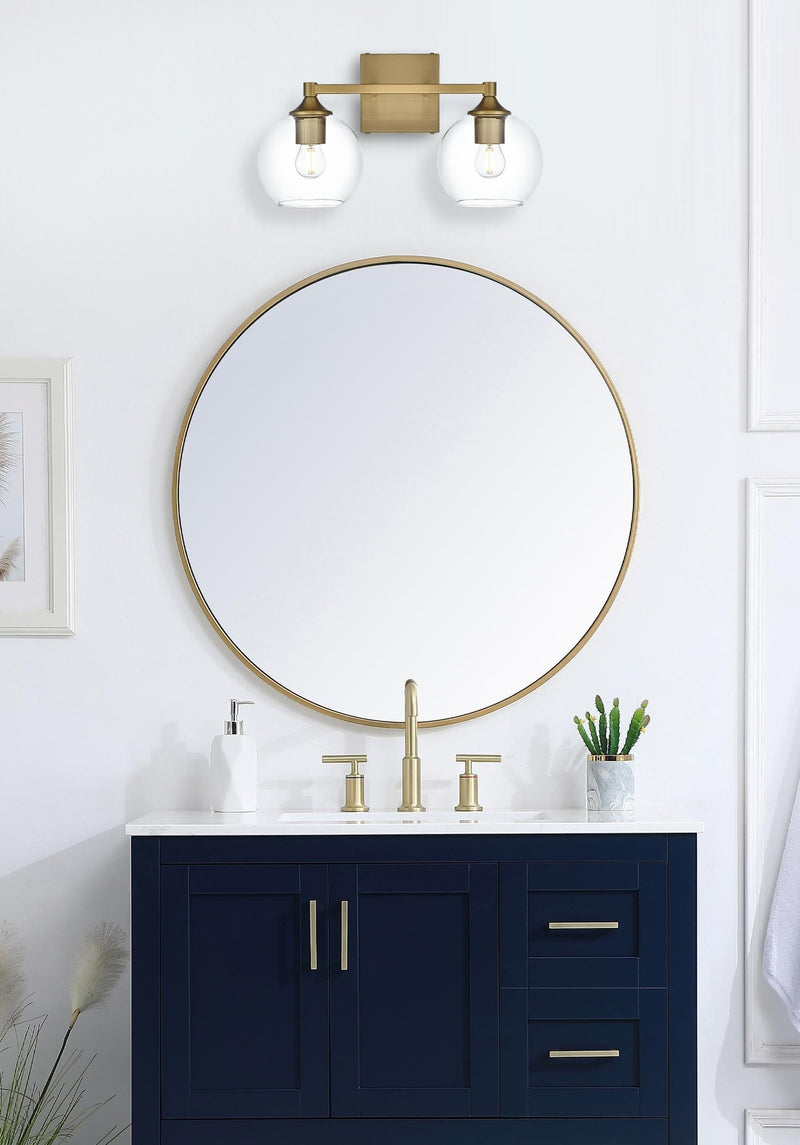 Foster 16" 2-Light Bath Vanity Light in Satin Gold And Clear