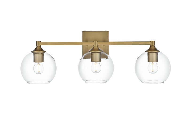 Foster 25" 3-Light Bath Vanity Light in Satin Gold And Clear