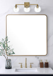 Foster 25" 3-Light Bath Vanity Light in Satin Gold And Clear