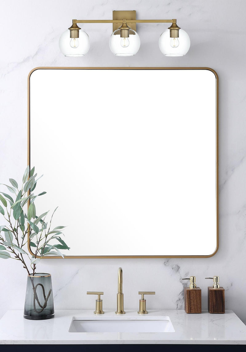 Foster 25" 3-Light Bath Vanity Light in Satin Gold And Clear