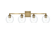 Foster 33" 4-Light Bath Vanity Light in Satin Gold And Clear