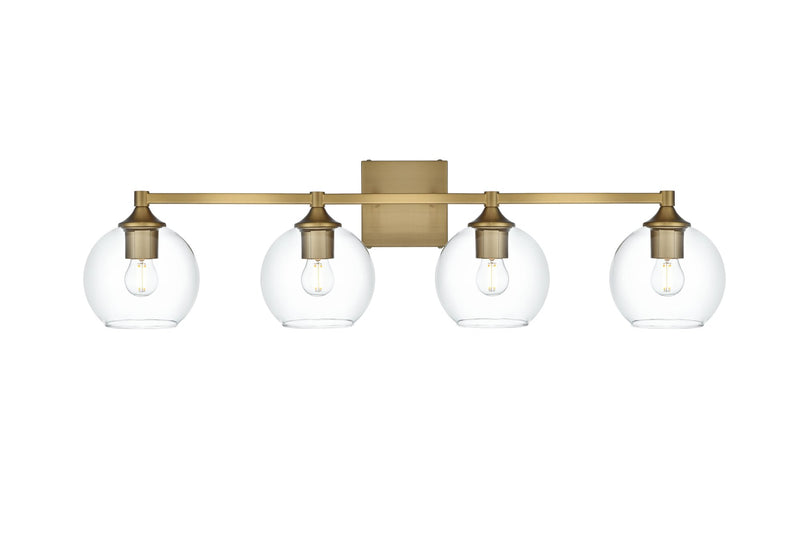 Foster 33" 4-Light Bath Vanity Light in Satin Gold And Clear