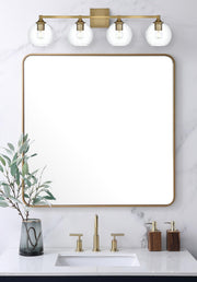 Foster 33" 4-Light Bath Vanity Light in Satin Gold And Clear