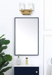 Saanvi 2-Light 12" Bath Vanity Light in Satin Gold And Clear