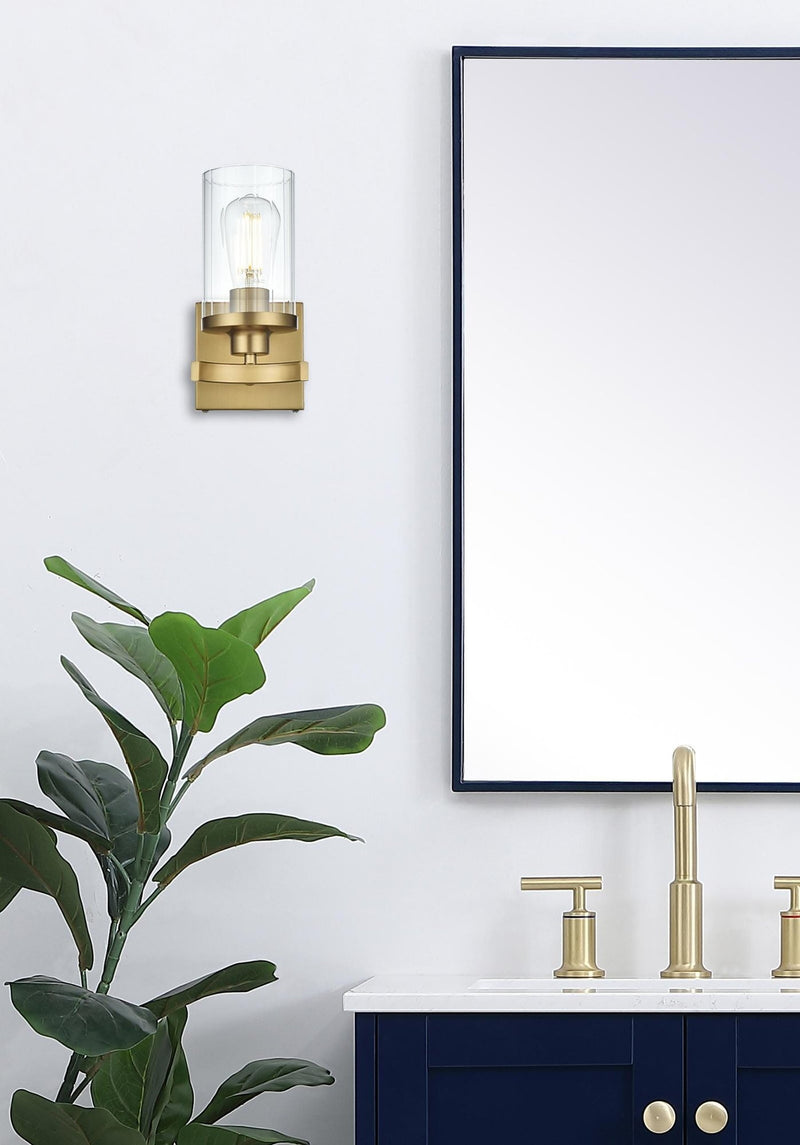 Saanvi Bath Sconce in Satin Gold And Clear