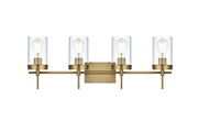 Benny 4-Light Bath Vanity Light in Satin Gold And Clear